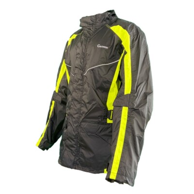 Gryphon Black/Hi-Viz Octane Waterproof Motorcycle Rain Jacket Adult Sizes