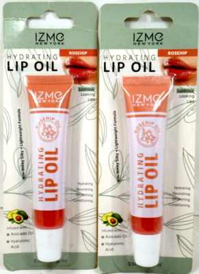 (2) IZME new york Hidrating & Nourishing Lip Oil * ROSEHIP OIL * 15ml each  NEW!
