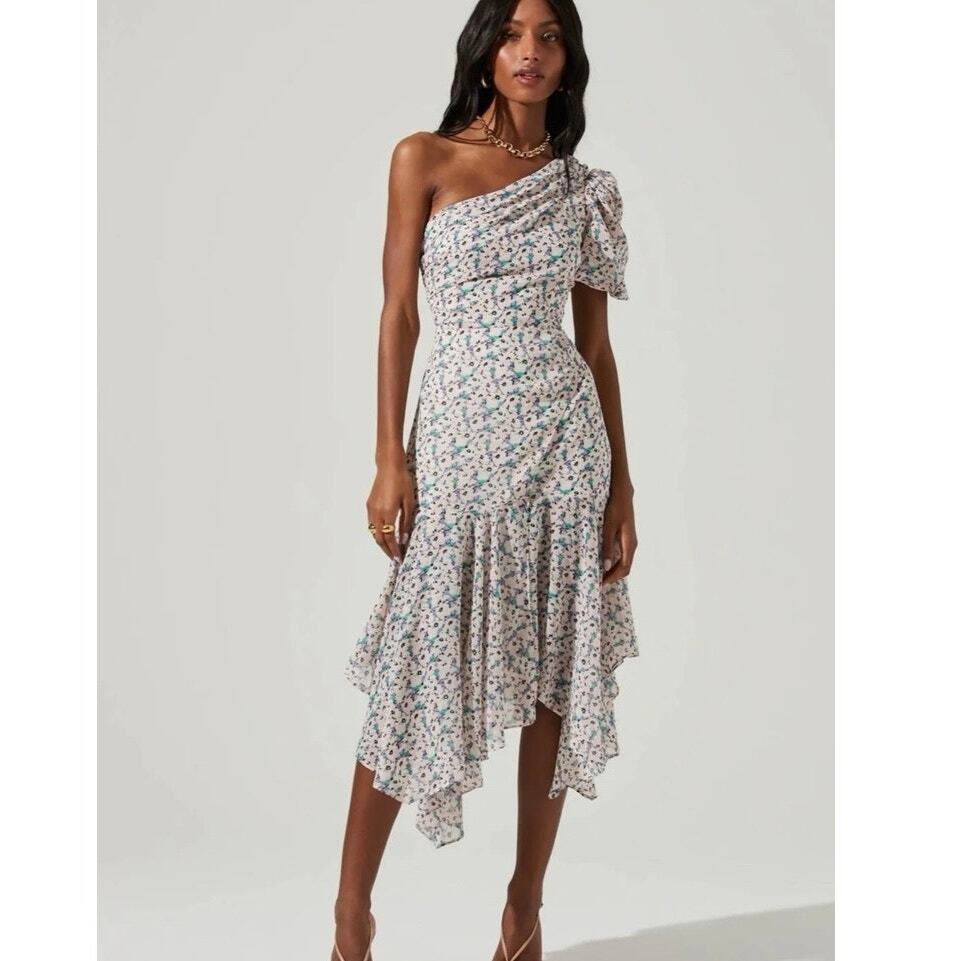 cocktail off the shoulder dress Cascade Couture Red Off Shoulder Midi Dress