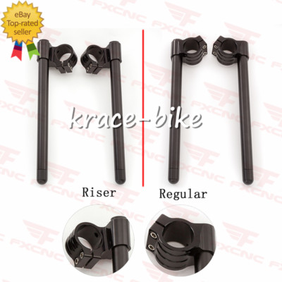 Universal Clip Ons Handlebar Clipon Fork Tube Bar Ends Hollow CNC 7/8'' Motorbike