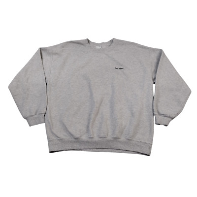 iets frans Men Large Sweatshirt - Crewneck Pullover Fleece, Gray Embroidered