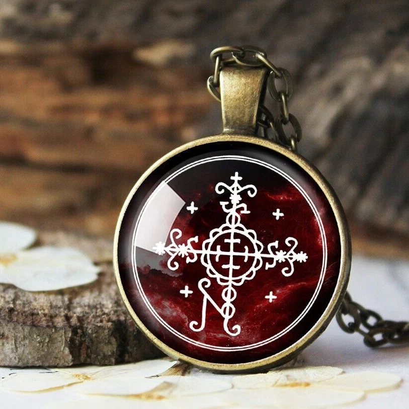 Papa Simbi Voodoo Loa Veve Pendant Vodoun Lwa Talisman Necklace