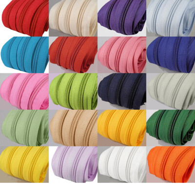 5m endlos Reißverschluss 3mm + 20 Zipper Reißverschlüsse Spirale Meterware