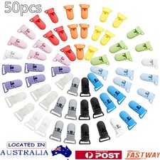 50X Plastic Pacifier Clip Holder Bulk Baby Infant Girl Boy DIY Dummy Clips Craft