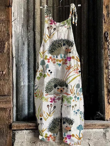Mono holgado boho de mujer talla grande mono verano retro peto pantalones harén DE - Imagen 58 de 73