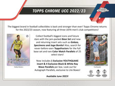 2022/23 Topps Chrome UEFA Club Competitions Soccer Lite Sealed 16 Box Case