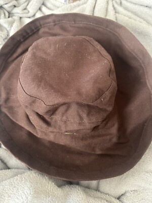 Scala Cotton Inner Drawstring Hat With Upf 50+Rating Brown
