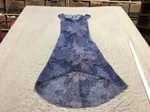 City Triangles Dress Size 11 Blue Purple Floral Chiffon Scoop Neck