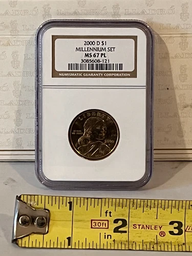2000 D SACAGAWEA $1 DOLLAR MILLENNIUM SET NGC MS 67 PL PROOF LIKE IN SEALED CASE