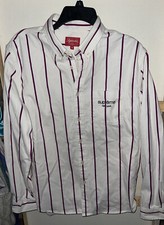 Supreme Purple/ White Stripe Button Up 100 Cotton Menswear Shirt Sz M RARE