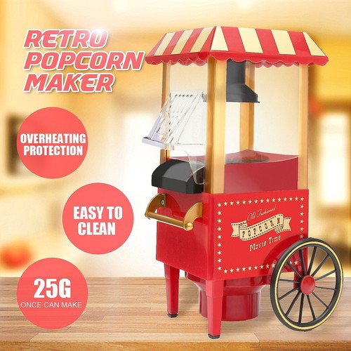 Carnival Retro Style Fun Popcorn Machine Vintage Electric Hot Air Popcorn Maker - Picture 3 of 8