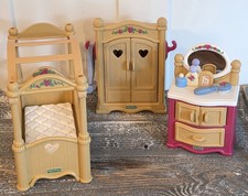 Fisher Price Briarberry Collection Bedroom Set, Canopy Bed Armoire Dresser