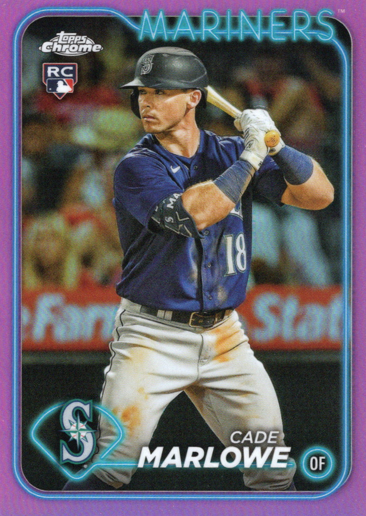 2024 Topps Chrome #266 Cade Marlowe Rookie Pink Refractor RC Seattle Mariners