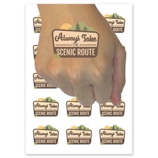 Always Take The Scenic Route Hiking Travel Forest Temporary Tattoo Fake Body Art