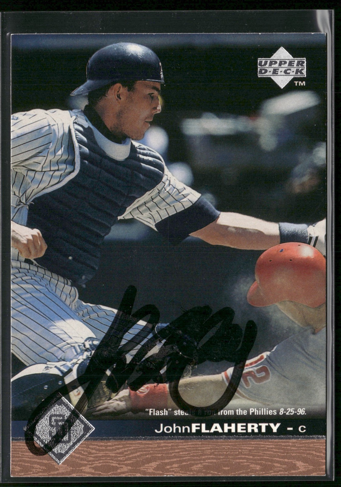Upper Deck #491 John Flaherty On Card Autograph