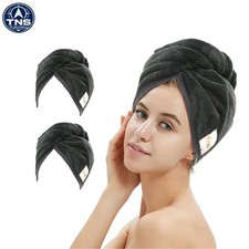 2 Pack Microfiber Hair Towel Wraps - Super Absorbent Quick Dry Solution