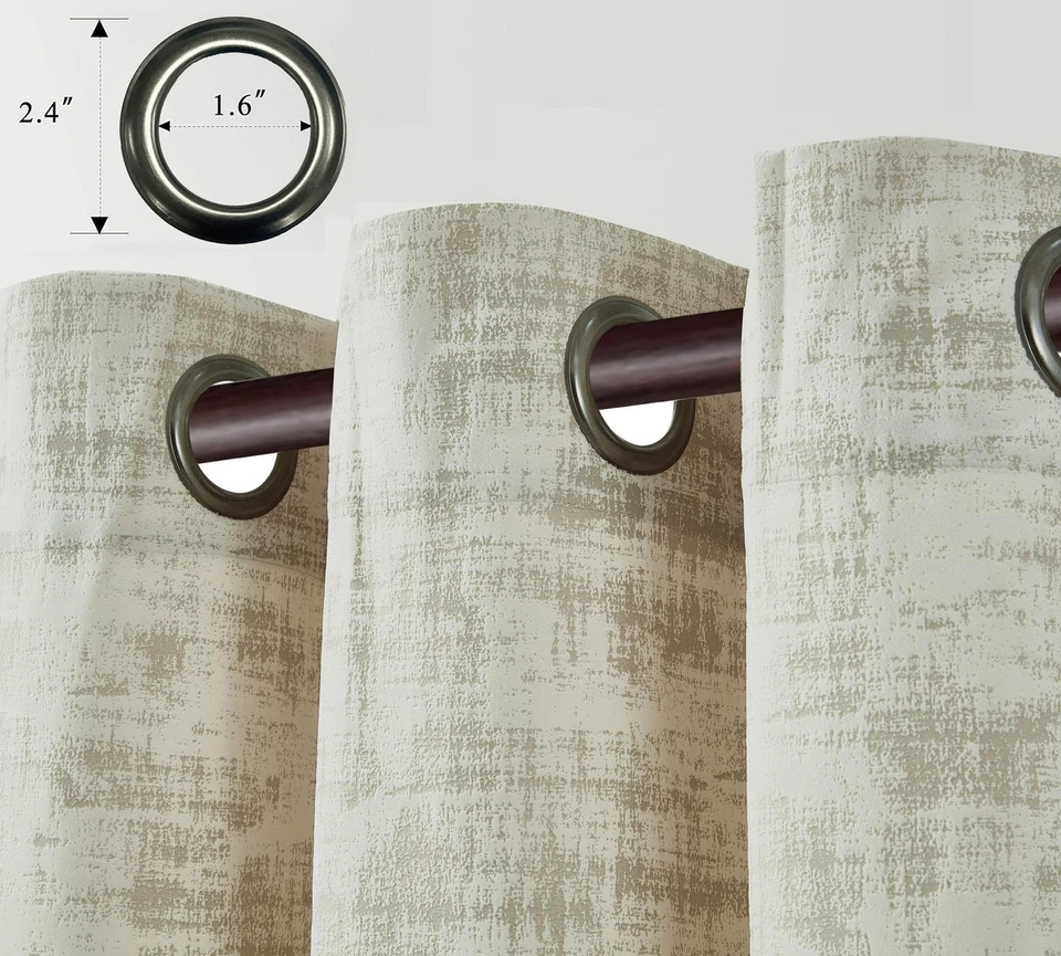 Chezmoi Collection Parker Premium Textured Velvet Grommet Window Curtain Set - Image 4 of 4