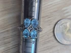 .925 Sterling Silver Vintage Ring 4.75  ESTATE piece BLUE TOPAZ Antique Style