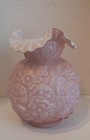 GWTW Fenton Poppy Cased Glass Lavender Pink Banquet Parlor Lamp Ball Shade Globe — photo 1
