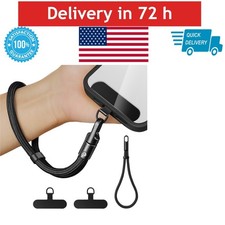 Anti-Theft Phone Wrist Strap Adjustable Lanyard 2 Metal Tether Tabs