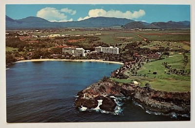 Kauai Surf Hotel Kalapaki Beach Hawaii Aerial View Golf Course Resort Postcard
