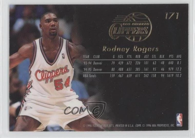 1995-96 Flair Rodney Rogers #171 - Image 2 of 2