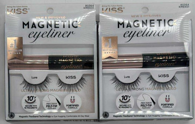 2PK Kiss Magnetic Eyeliner & Lure Eyelash Lash ~ #80364 ~ KMEK01 ~ FAST SHIPPING