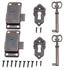 Antique Cabinet Locks with Key - 2PCS Vintage Locks for Drawers, Cabinet Doors