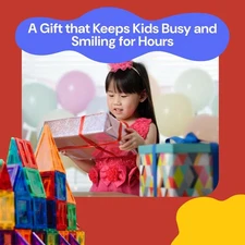 VIPSIX Magnetic Tiles 60 Pcs - 3D Magnet Toys For Kids 3+, Building