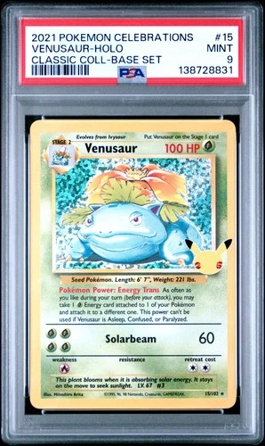 2021 POKEMON CELEBRATIONS CLASSIC COLLECTION #15 VENUSAUR-HOLO PSA 9