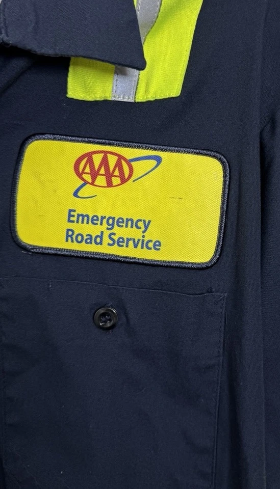 Camisa de trabajo vintage para hombre Cintas grande azul marino manga larga Foto 3 de 4