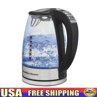 Temperature Control Glass Kettle 1500W Fast Heating Auto Shutoff 6 Settings New
