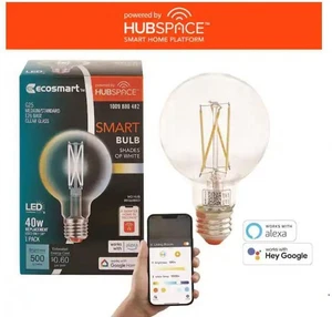 EcoSmart 40-Watt Équivalent Smart G25 Blanc clair tunable CEC LED Ampoule