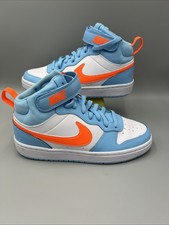 Nike Court Borough Mid 2 BG Kids Sneakers Blue/Orange. Kids Sz 5Y, HF4791-407