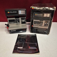 Polaroid Sun 600 LMS Instant Film Camera Vintage Tested w/ Box  Manual