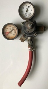 Vtg. Nitrous Oxide Carbon Dioxide Regulators Brass Steampunk Cornilius Banner