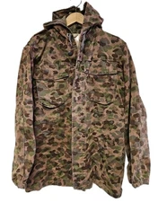 Vtg 60s Austrian Pea Dot Camo Parka Jacket Coat Hooded Military Austria Army