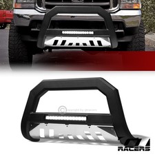 For 1999-2004 F250f350excursion Matte Blackss Skid Avt Aluminum Led Bull Bar