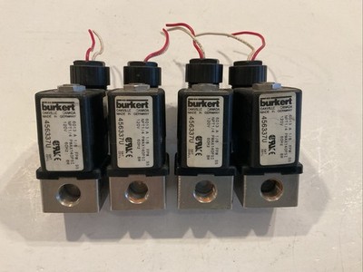 Qty 4 BURKERT 456337U 6013 A 1/8FPM SS SOLENOID /NPT 1/4/PMAX140psi/120V/60Hz/8W