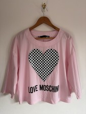 Love Moschino Baby Pink Checkered Heart Cotton Top Size 12