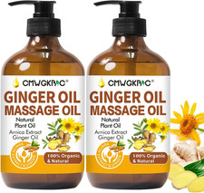 2 Pack Ginger Oil Lymphatic Drainage Massage,Belly Drainage Ginger Oil-Warmin...