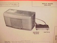 1947 Philco Auto Car Radio Service Manual Model Un6-400 Chevrolet Ford Chrysler