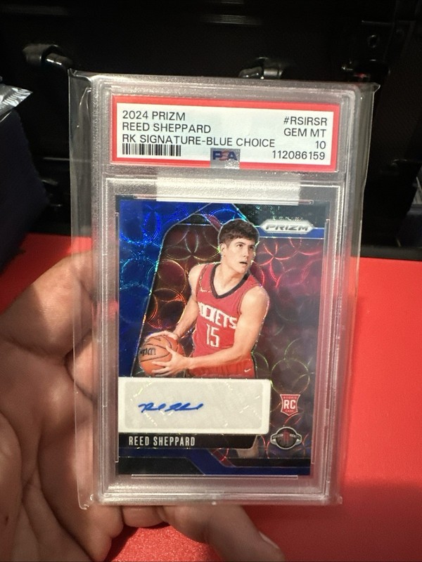 2024 PANINI PRIZM RC SIGNATURES BLUE CHOICE  REED SHEPPARD /49 PSA 10