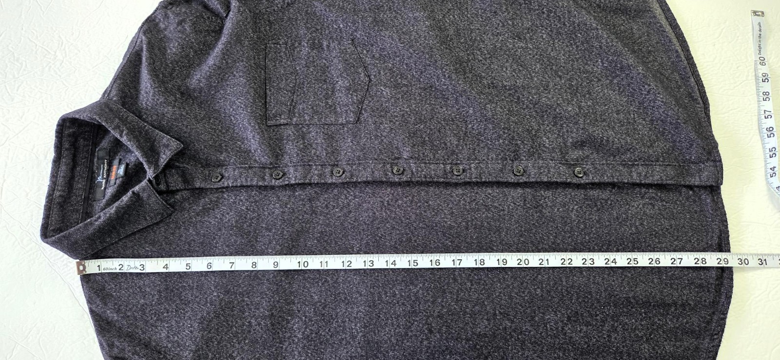 Marc Anthony Men's Black Slim Fit Flannel Button Up Long Sleeve Shirt Size XL