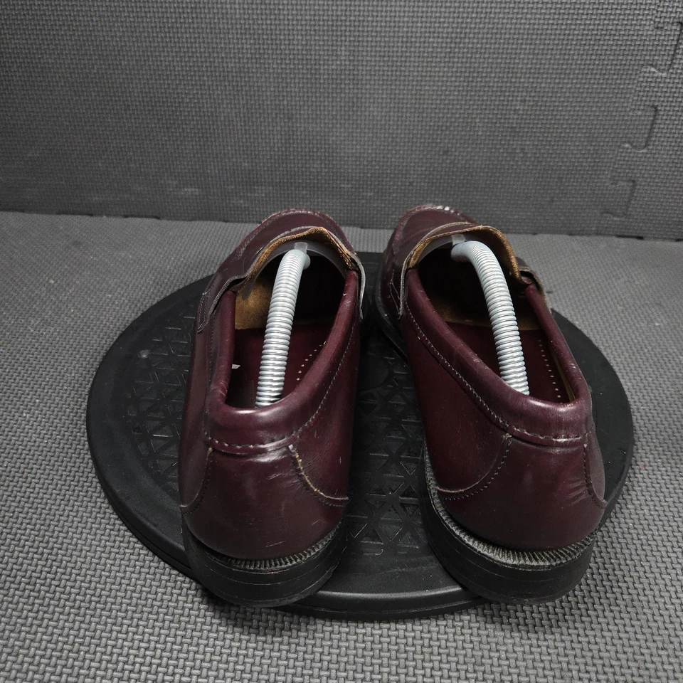 Zapatos de vestir Brooks Brothers Penny Mocasines para hombre talla 10 cuero borgoña hechos en EE. UU. Foto 4 de 4