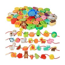 BMTOYS Montessori Educational Threading Toys Wooden Stringing Farm ... Fast Ship