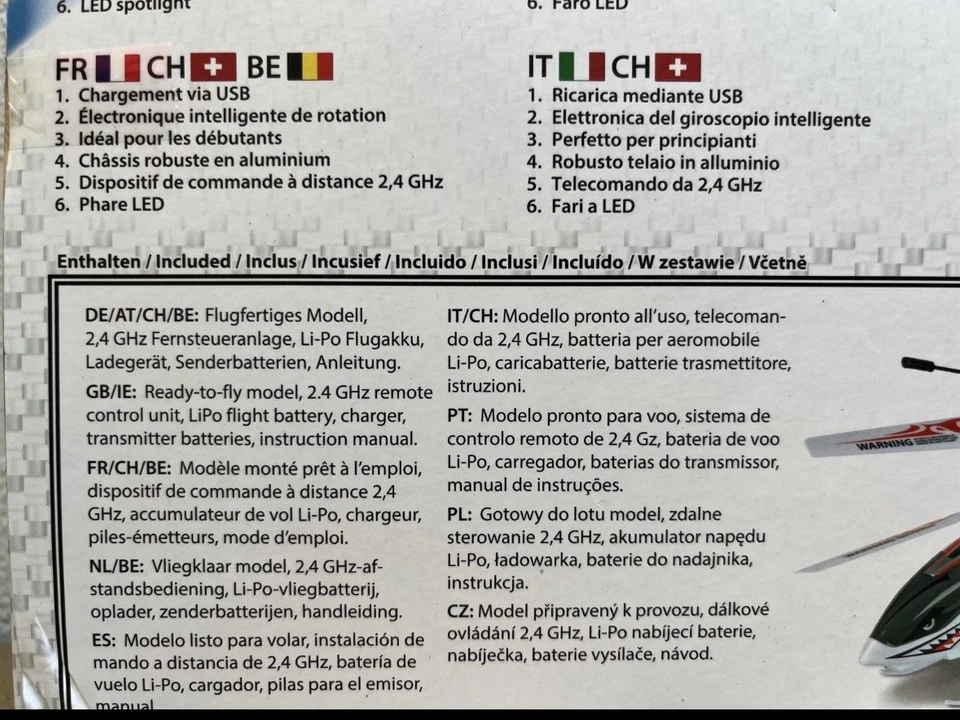 Carson Easy Tyrann 250 RC Helikopter 2.4GHz RTF LED FSK14 NEU OVP - Bild 3 von 3