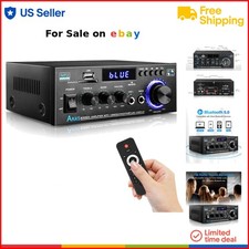 Home Audio Power Amplifier Bluetooth 100W x2 Stereo Receiver With FM USB AUX