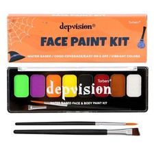 8 Colors Halloween Face Paint Kit,Non Toxic Water Based Face Painting Palette...