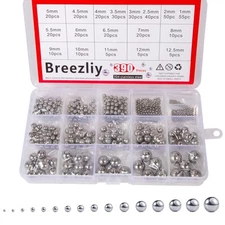 Breezliy 304 Stainless Steel Ball18 Sizes 1-12.5Mm Metric Precision 30